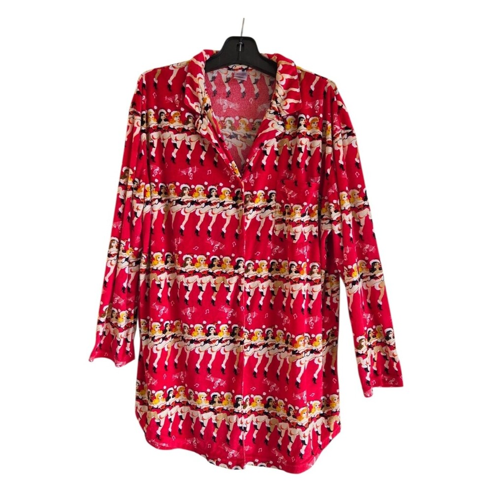 Holiday Time Cozy Rockettes Sleep Shirt Pajama Shirt Christmas Holiday XL 16-18